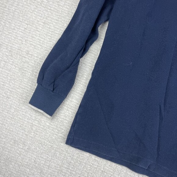 VTG Canada Made Montreal Canadien Mens XL NHL Rugby Polo Bulletin Athletic Navy - Picture 15 of 16